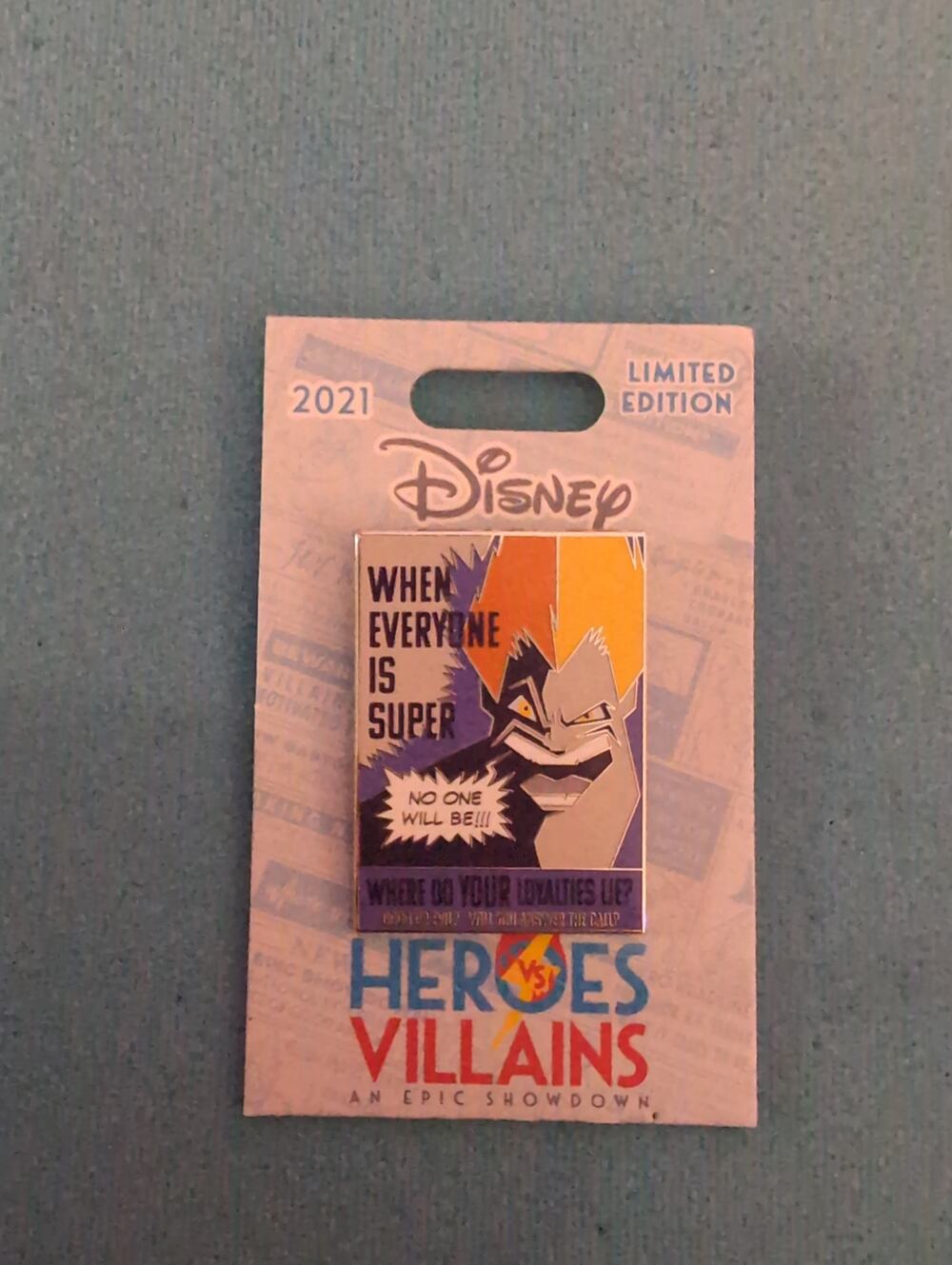 Syndrome from The Incredibles  "Heroes vs. Villains" LE 2000 Disney pin
